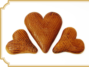 Nos cœurs en pain d'épices au miel.